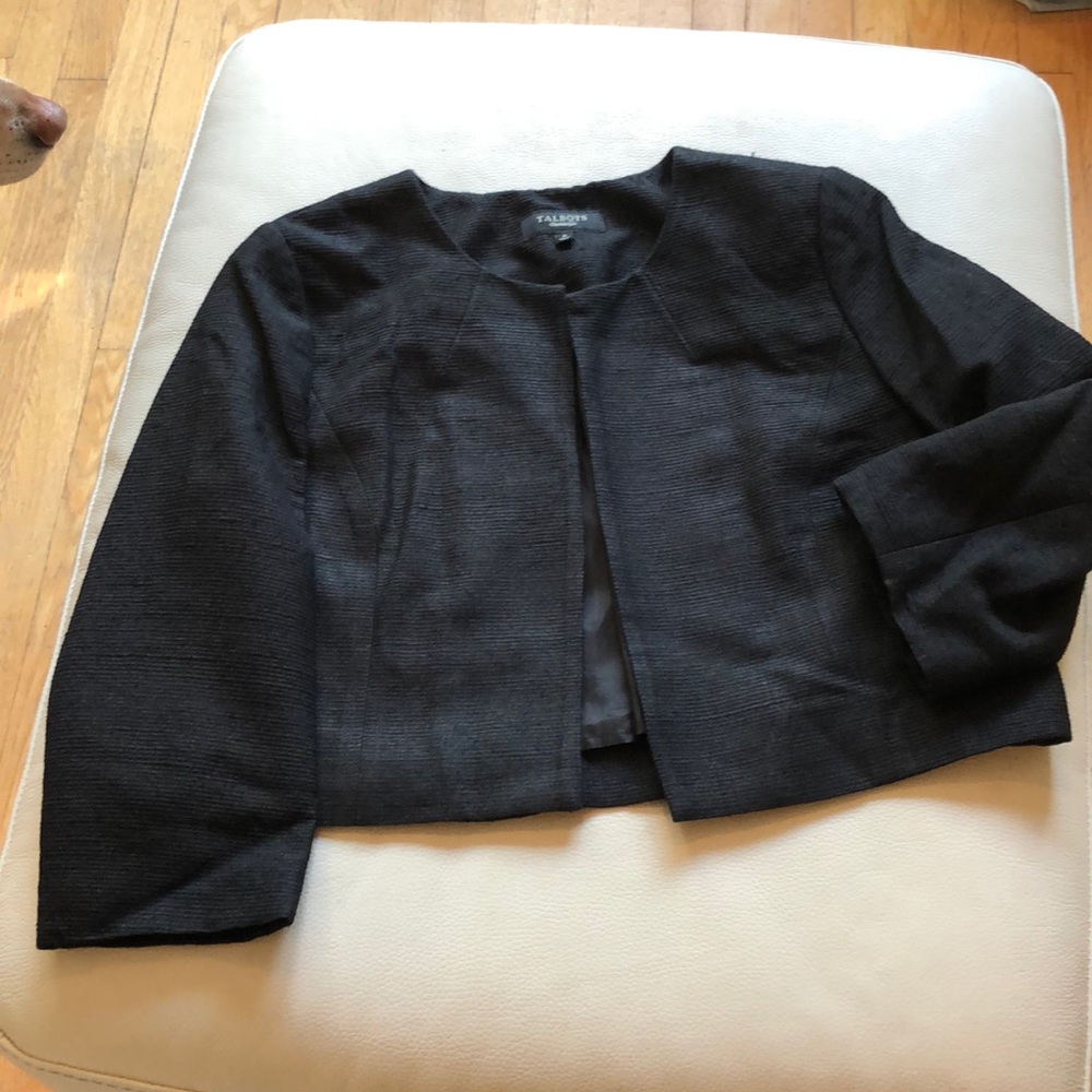 Talbots black 💯 % silk bolero size 8